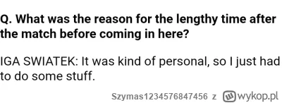 Szymas1234576847456 - Istnieje ryzyko, że Iga wczoraj nabawiła się urazu, najprawdopo...