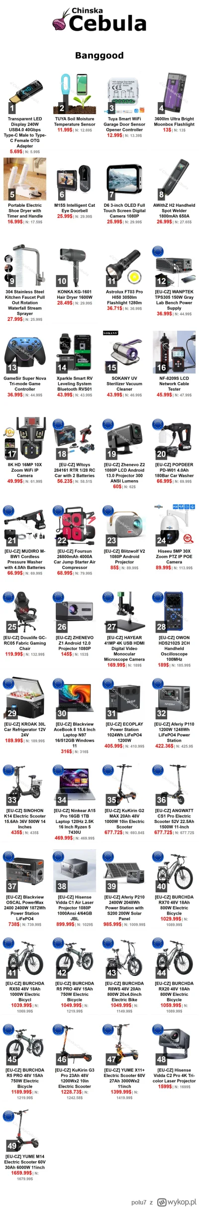 polu7 - Witam, dzisiejsze promocje z #banggood

Linki do promocji na moim telegramie ...