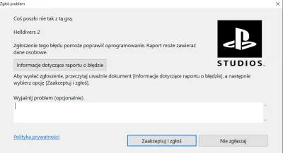 kamil-suszczynski - #helldivers 
Panowie pomocy wyskakuje mi taki komunikat:
,,Coś po...