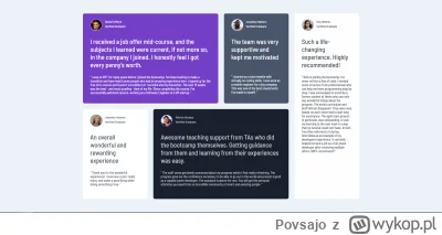 Povsajo - Zadanko z frontendmentora Testimonials grid section, na mniejszej szerokośc...
