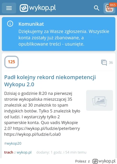 Polasz - Czy ja dobrze widzę, że #wykop zdjął znalezisko, które jest nie pomyśli admi...