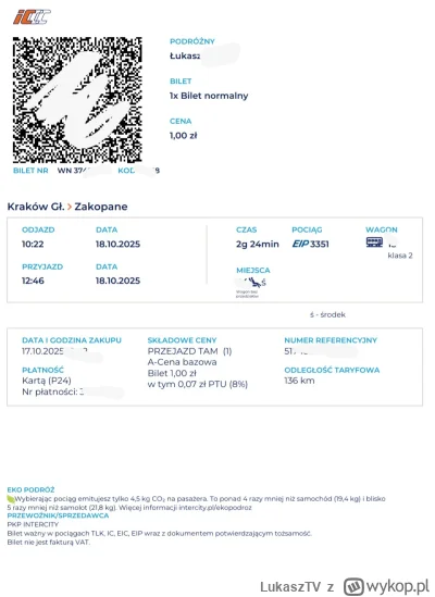 LukaszTV - Będzie na pamiątkę xd 
Pendolino za 1zł ( ͡º ͜ʖ͡º)
#pkpintercity #pendolin...