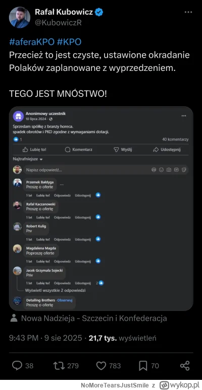 NoMoreTearsJustSmile - Just otwórz firmę bro i sam weź dotacje ( ͡º ͜ʖ͡º)

#januszekp...