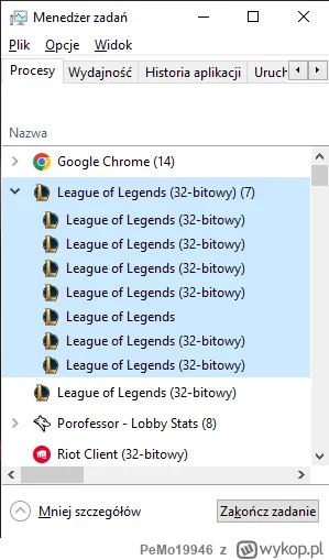PeMo19946 - Mam system windows 10, 64bit, czemu lol uruchamia sie w 32bit?  też tak m...