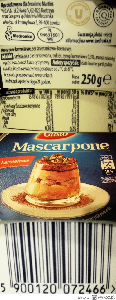 wkto - #listaproduktow
#mascarpone karmelowe, ser śmietankowo-kremowy Sottile Gusto
a...