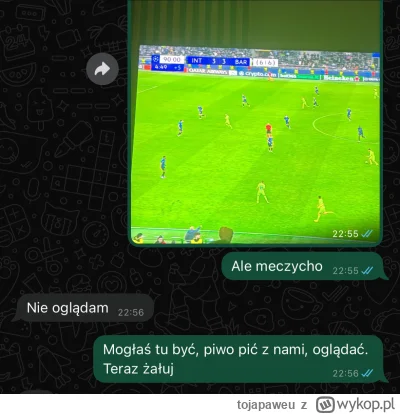 tojapaweu - Az do byłej napisałem z wrażenia. 

#mecz