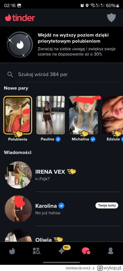 mtnhardcore2 - Raport z pierwszego miesiąca na tinderku. Oczywście w opisie specjalni...