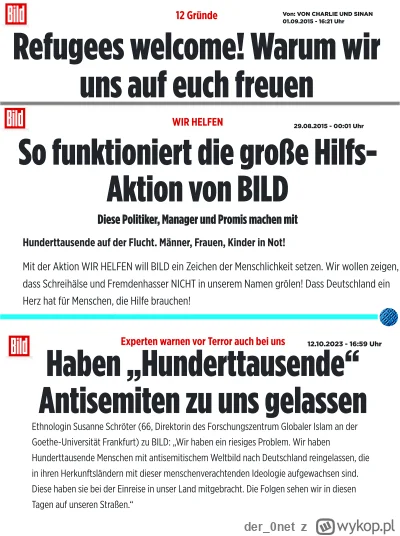 der_0net - Bild 2015: "Refugees Welcome!"
Bild 2023: "Mamy problem."