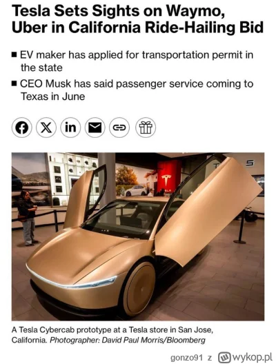 gonzo91 - #gielda #tesla
Także już oficjalna aplikacja poszła. W czerwcu cybercab w A...