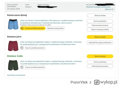 PozorVlak - zamówiłem 3 pary spodenek z #amazon, suma zamówienie 23zł z groszami z ko...