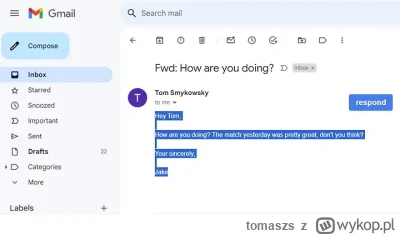 tomaszs - Napisałem appkę, dzięki której na Twoje mejle w Gmail odpowie AI

https://t...