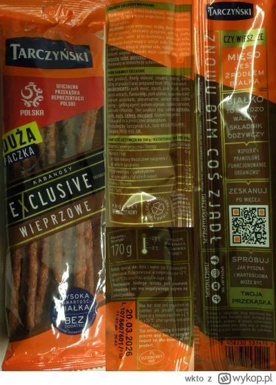 wkto - #listaproduktow
#kabanosymale wieprzowe 100g ze 185g, Duża Paczka, Przekąska E...