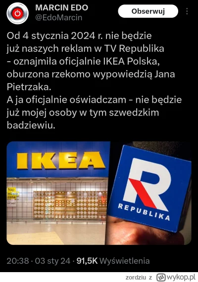 zordziu - Konserwy po raz drugi w ciągu ostatnich pięciu lat bojkotują IKEA XD
#bekaz...
