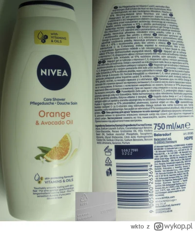 wkto - #listaproduktow
#zelprysznic Orange & Avocado Oil Nivea #nivea
aktualny skład ...