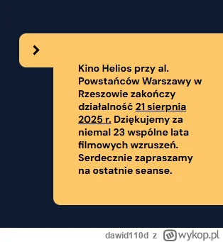 dawid110d - Ech, najlepsze kino w Rzeszowie i z normalnym parkingiem :(
https://helio...