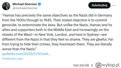 naczarak - "Hamas ma dokładnie takie same cele jak naziści w Niemczech od lat 30. do ...