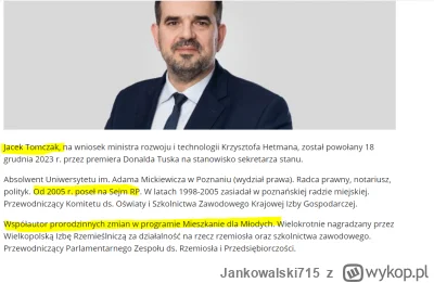 Jankowalski715 - Wiceminister rozwoju Jacek Tomczak z PSL już pierwszym rządów PO-PSL...