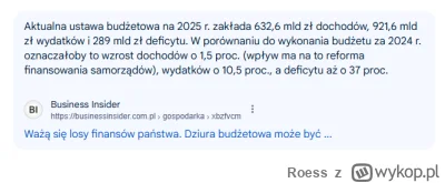 Roess - Co tam. Wzrost PKB prognozowany na 2026 to +3,5%, więc dowalmy wydatki na poz...