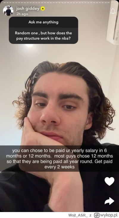 WojtASR - #nba 
Giddey o tym jak koszykarze NBA dostają wypłaty, ciekawe imo