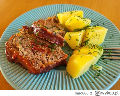 mac666 - Klops aka meatloaf podany z warzywem xD

#gotujzwykopem