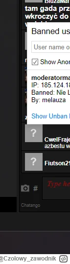 Czolowyzawodnik - @zaba128: LISTA WSZYSTKICH ZBANOWANYCH UZYTKOWNIKOW XDDD

TYLKO @Tr...
