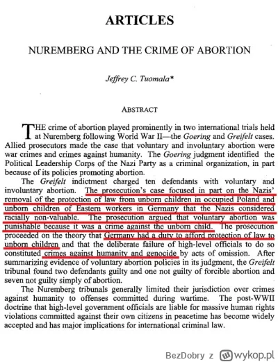 BezDobry - Jeden z procesów norymberskich po II Wojnie Światowej dotyczył aborcji w P...
