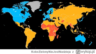 KolorZielonyNieJestNadzieja - Tak wygląda mapa krajów rozwiniętych według kryterium I...