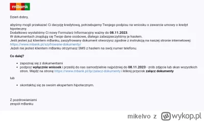 mikelvo - #kredyt2procent #kredythipoteczny 

Dziś dostałem informację z Mbanku aby o...