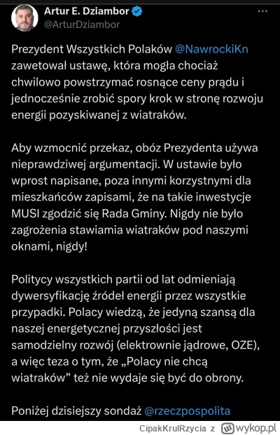 CipakKrulRzycia - #polityka #energetyka #nawrocki #polska
dobrze, że już nie jest w k...
