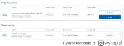 Hydrochloridum - polisa kończy mi się za 3 miesiące i dostałem propozycję przedłużeni...