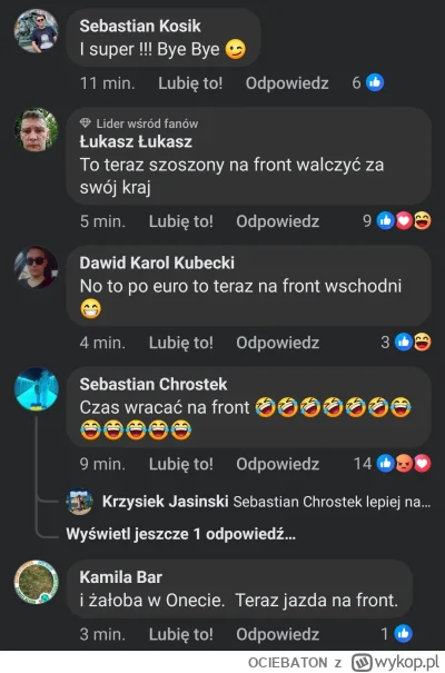 OCIEBATON - Żyjemy w społeczeństwie debili

Komentarze pod postem o tym, że Ukraina o...