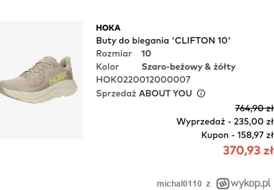michal0110 - Może ktoś chce HOKA Buty do biegania 'CLIFTON 10' w kolorze Szaro-Beżowy...