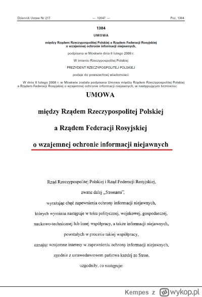 Kempes - @Hegelius Czemu prezydent Kaczyński ta umowę ratyfikował?