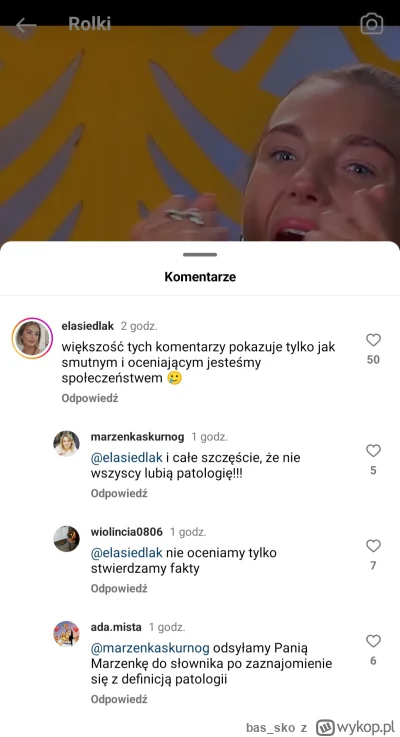 bas_sko - Siostra Judaszycy broni jej w komentarzach na insta, ale dziwnym trafem nie...