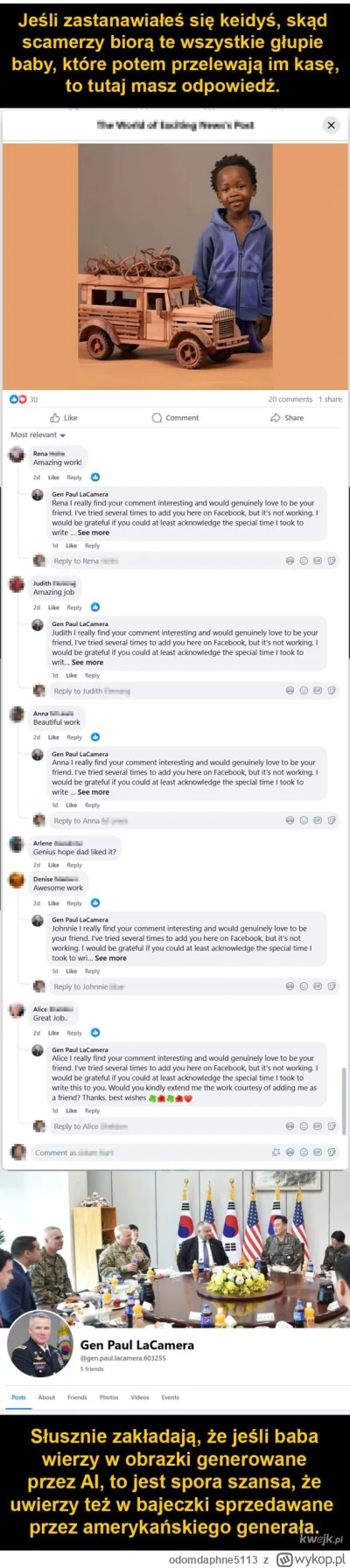 odomdaphne5113 - A tu fajny przykład gdzie scammerzy szukają naiwnych ludzi wśród głą...