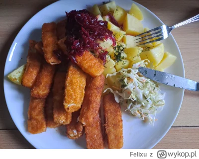 Felixu - #przegryw #jedzenie #rozowepaski #niebieskiepaski 14 paluszków rybnych z Fro...