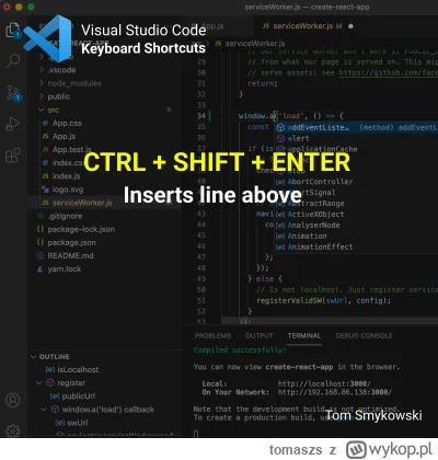 tomaszs - I just discovered I can insert a linr above in VSCode easier! 🤯

#vscode #...