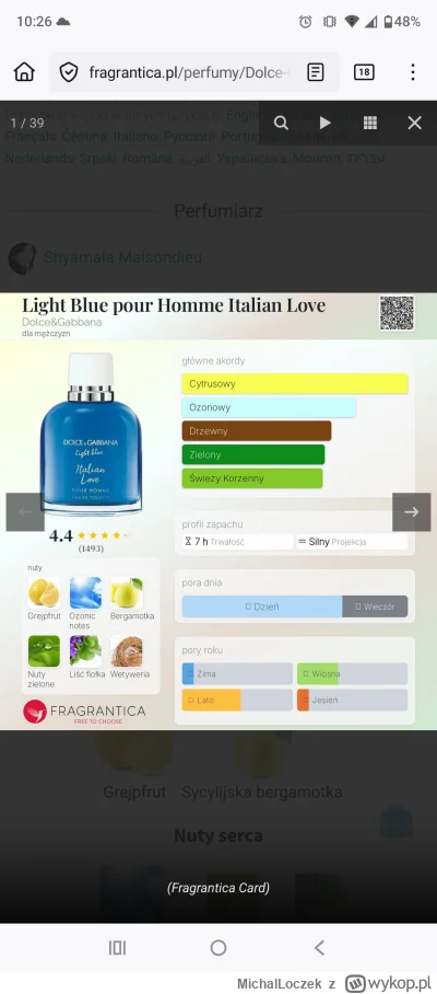 MichalLoczek - Coś dla fanów, jest dostępny wycofany D&G Italian Love za 488 zł/100 m...