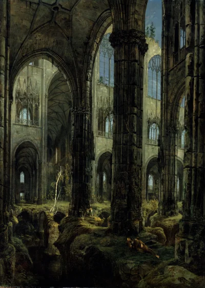 Apaturia - Carl Blechen, Ruiny gotyckiego kościoła, 1826.

#obrazy #malarstwo #sztuka