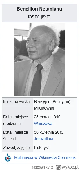 razzowsky - #mecz Ciekawostka na dziś! Ojciec Benjamina Natanjahujj to Polak był ( ͡°...