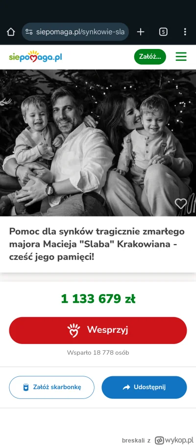 breskali - Wchodzę rano na internetu i pierwsze co widzę to zbiórka pieniędzy na dzie...