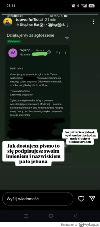 Partacze - Rozumiem z tej rolki że moderator wykopu sie nie podpisał bała ebana #sebc...