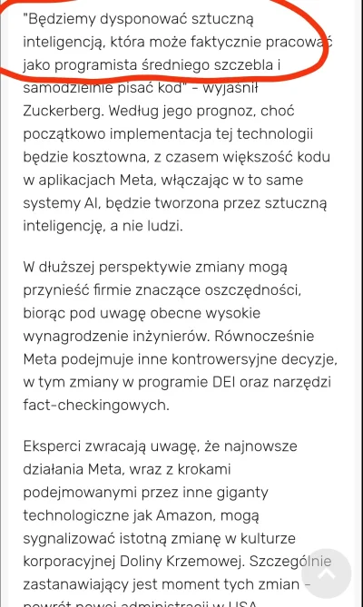 konstanty400 - ( ͡° ʖ̯ ͡°)
Mark Zuckerberg uważa, że w 2025 już będzie zastę powac pr...