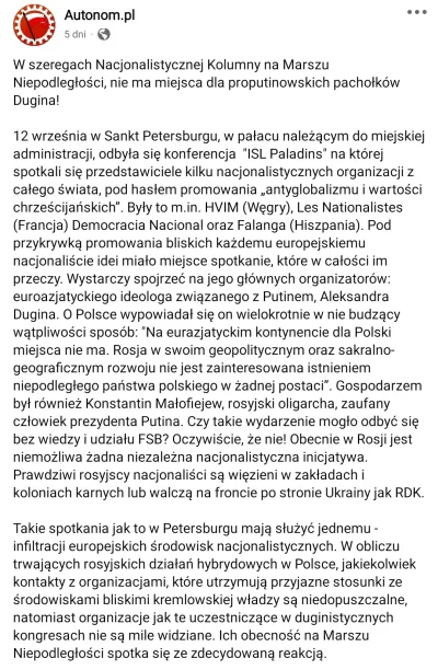 SzycheU - @van-der-staas: Antyrosyjscy są też Autonomiczni Nacjonalisci. Na Facebooku...
