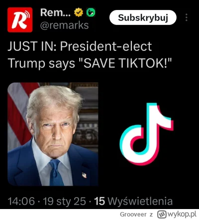 Grooveer - Trump uratuje Amerykanów ( ͡° ͜ʖ ͡°)
#trump #usa #polityka #tiktok