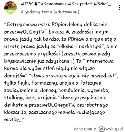 Panicz888 - #kononowicz adresat wpisu tak pozwala po sobie jechać jak po szmacie? Jak...