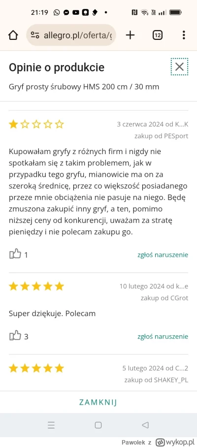 Pawolek - Gryfy występują w różnych standardach: 25, 28, 30, 50 mm. Kupujący wystawia...