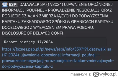 maniek74 - #gielda #datawalk

będzie drukowanko na polskim Palantirku ( ͡° ͜ʖ ͡°)