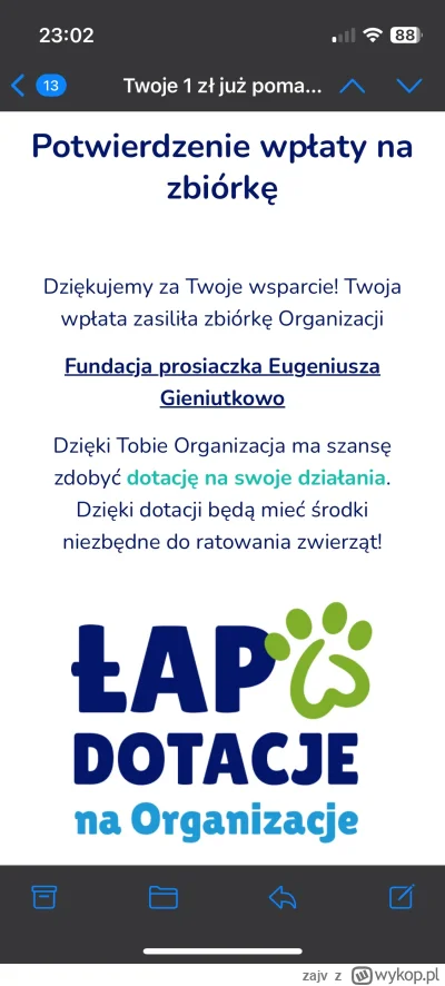 zajv - Ktoś mnie właśnie o----ł na złotówkę i przekazał ją na fundację która bierze u...