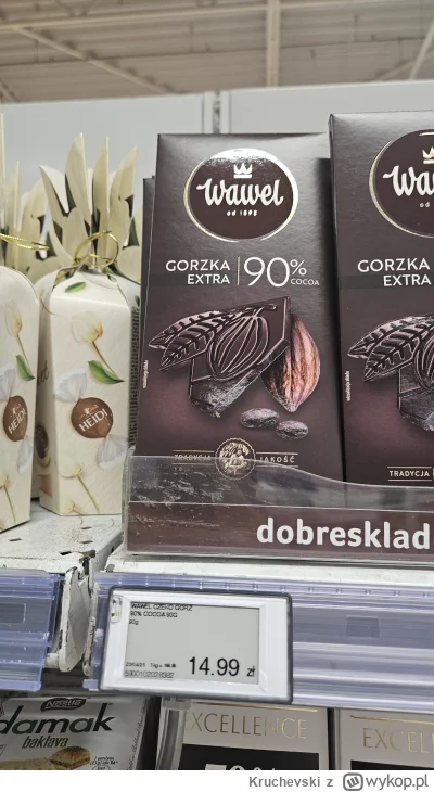 Kruchevski - @realizta: wczoraj robiłem cotygodniowy check gorzkich czekolad. Wedel 8...